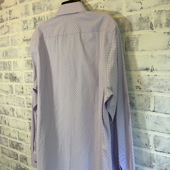 Rosso Milano Italy Men’s Dress Shirt Purple L 16.5 L/S Reversible Cuff Button Up - Picture 7 of 9